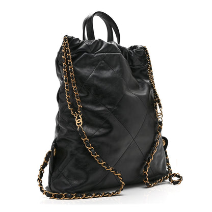 Quilted Calfskin Backpack - Black