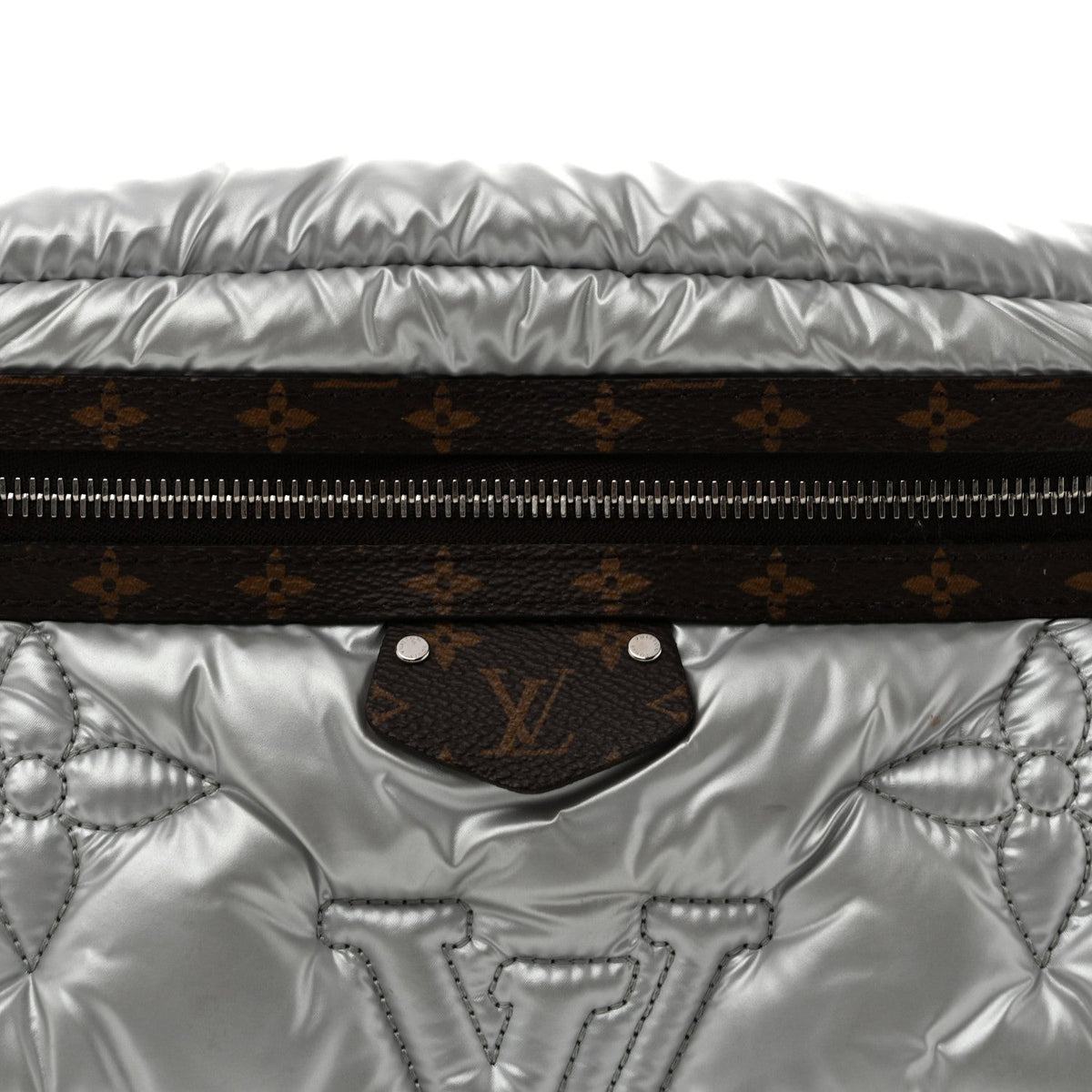 Econyl Monogram Pillow Bumbag Silver Handbag