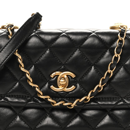 Lambskin Clutch Bag - Black