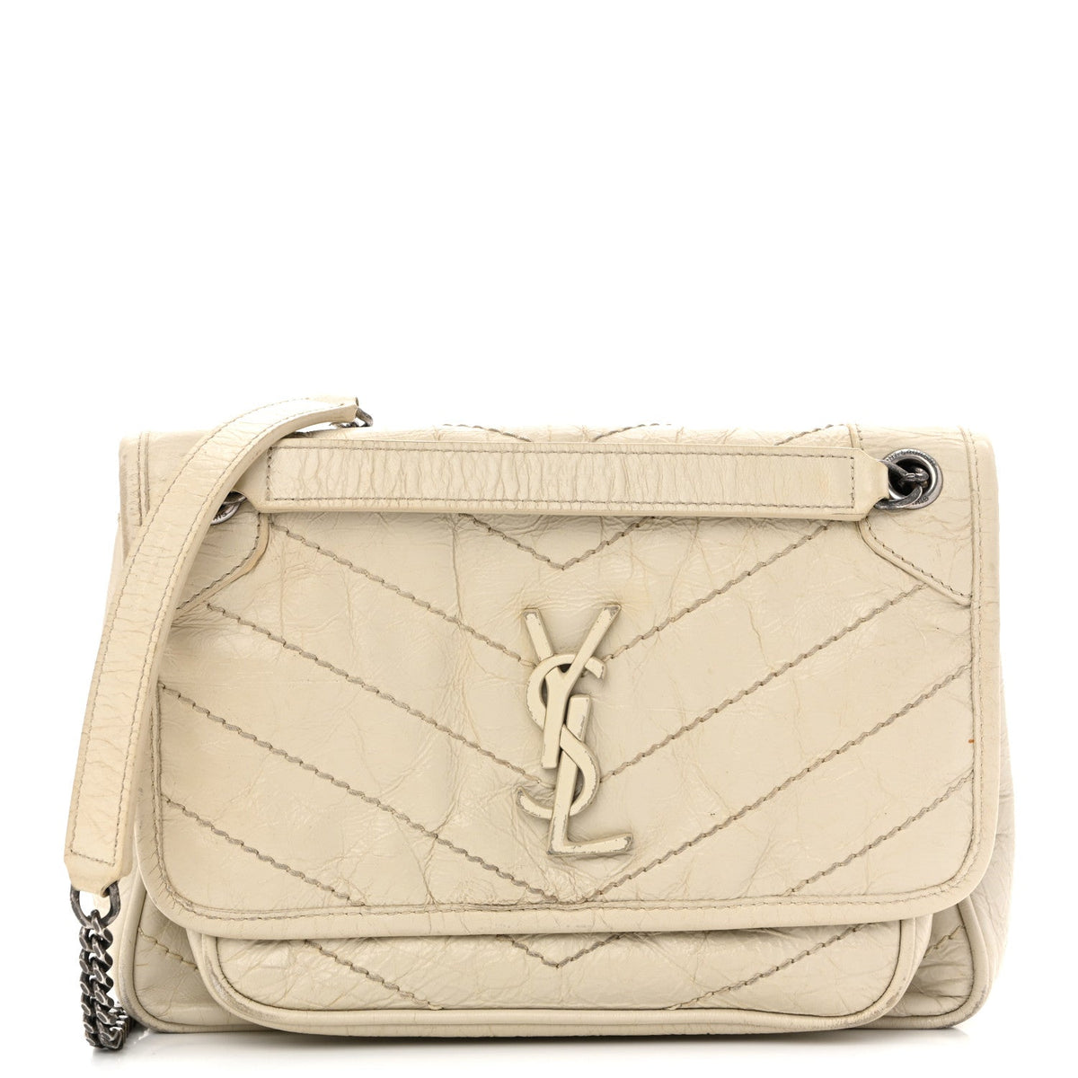 Calfskin Satchel Bag - White