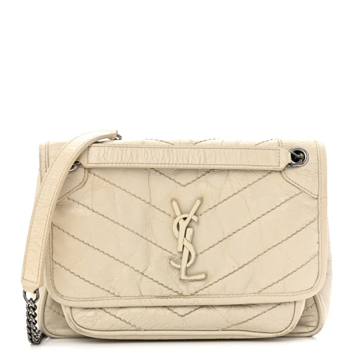 Calfskin Satchel Bag - White