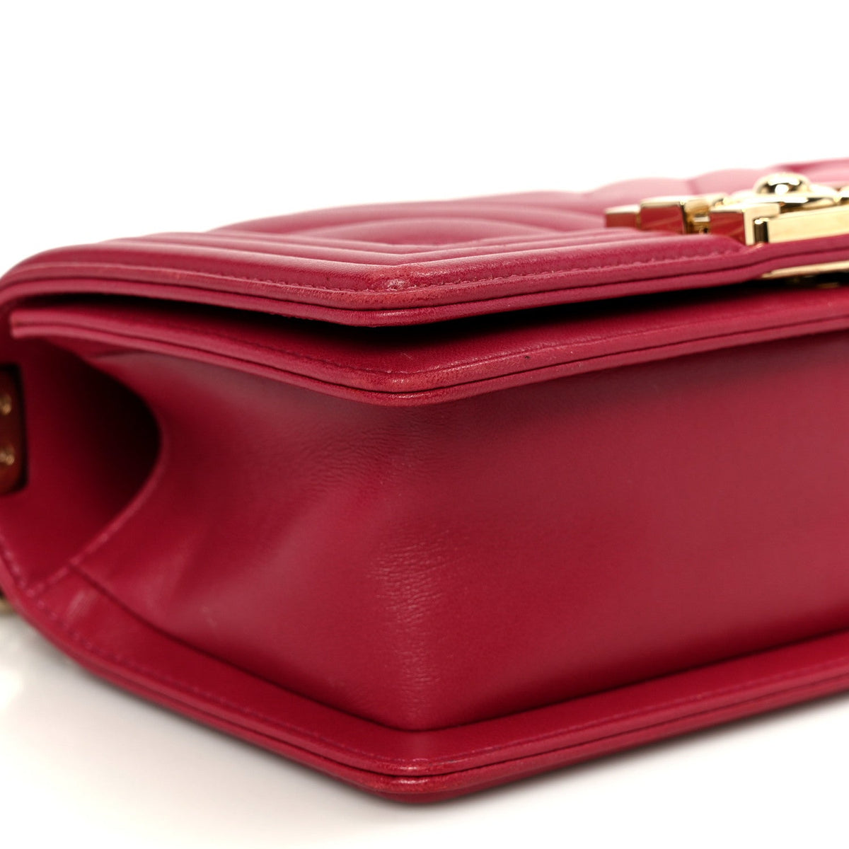 Small Quilted Lambskin Flap Shoulder Bag - Pink