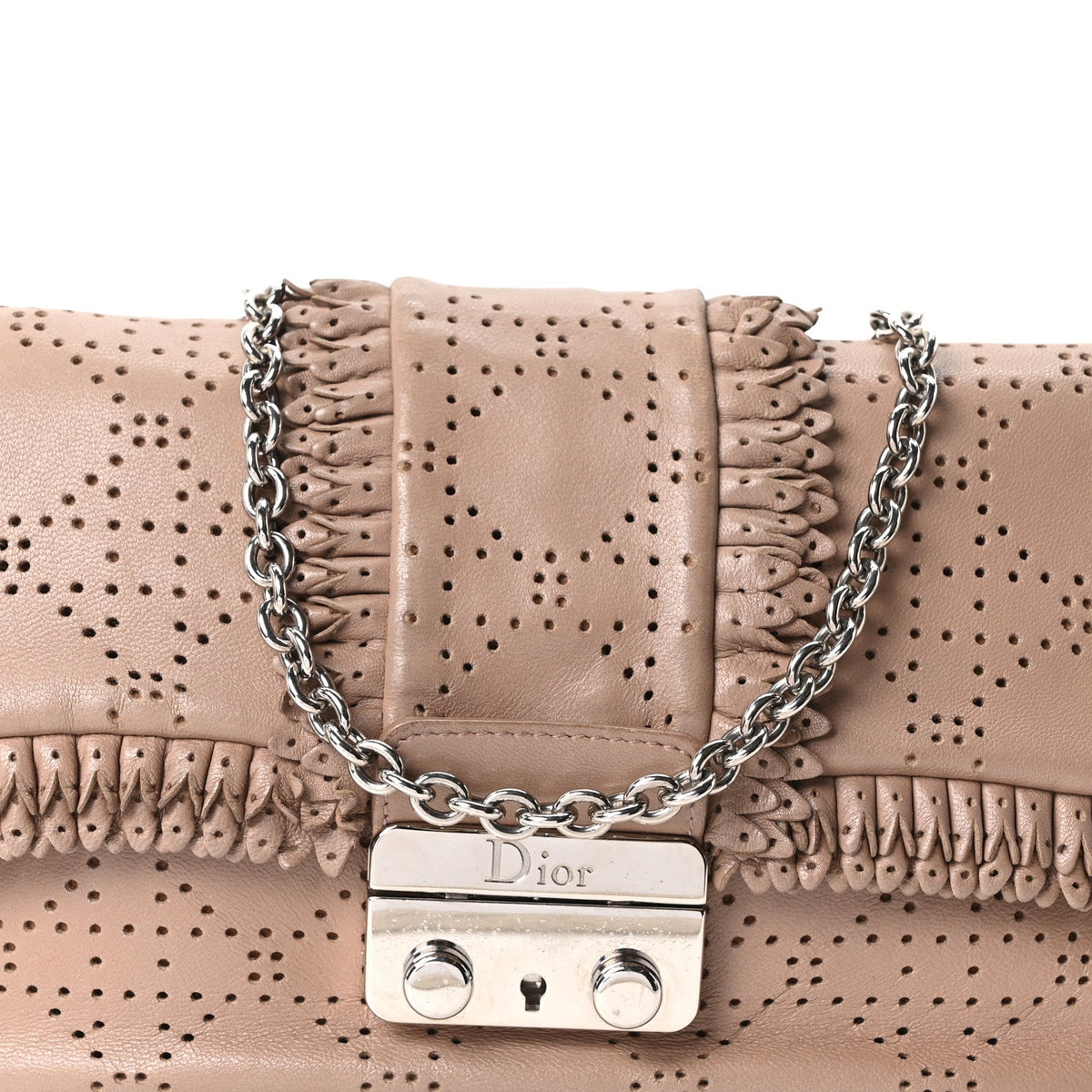 Lambskin Flap Shoulder Bag - Beige