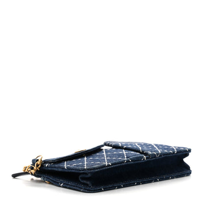 Quilted Clutch Bag - Blue