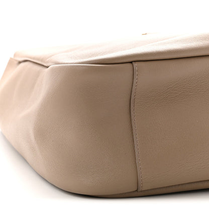 Large Calfskin Hobo Bag - Grey
