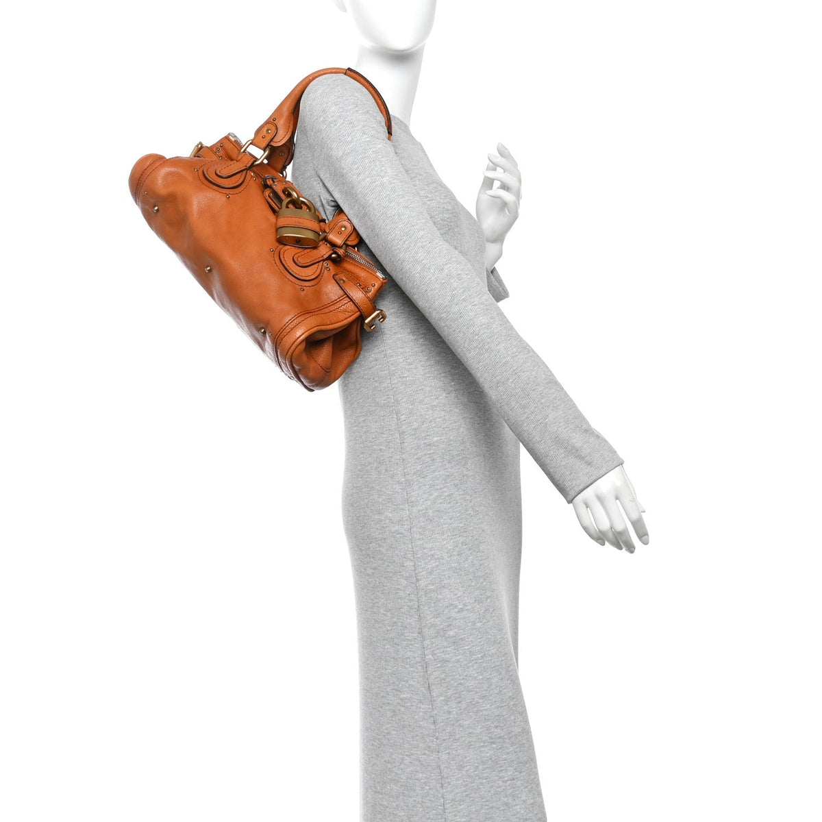 Medium Calfskin Satchel Bag - Brown