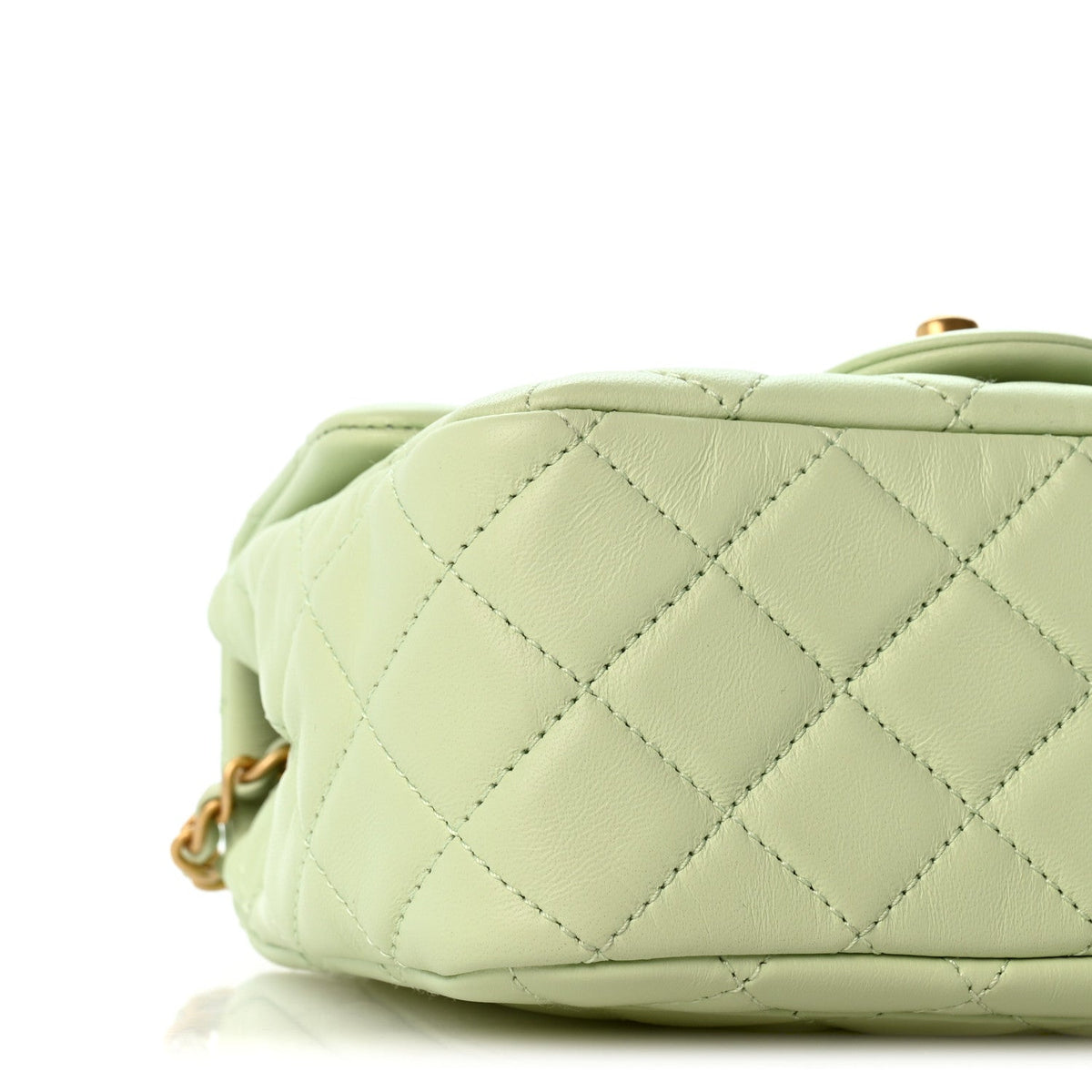 Mini Quilted Lambskin Flap Shoulder Bag - Light Green