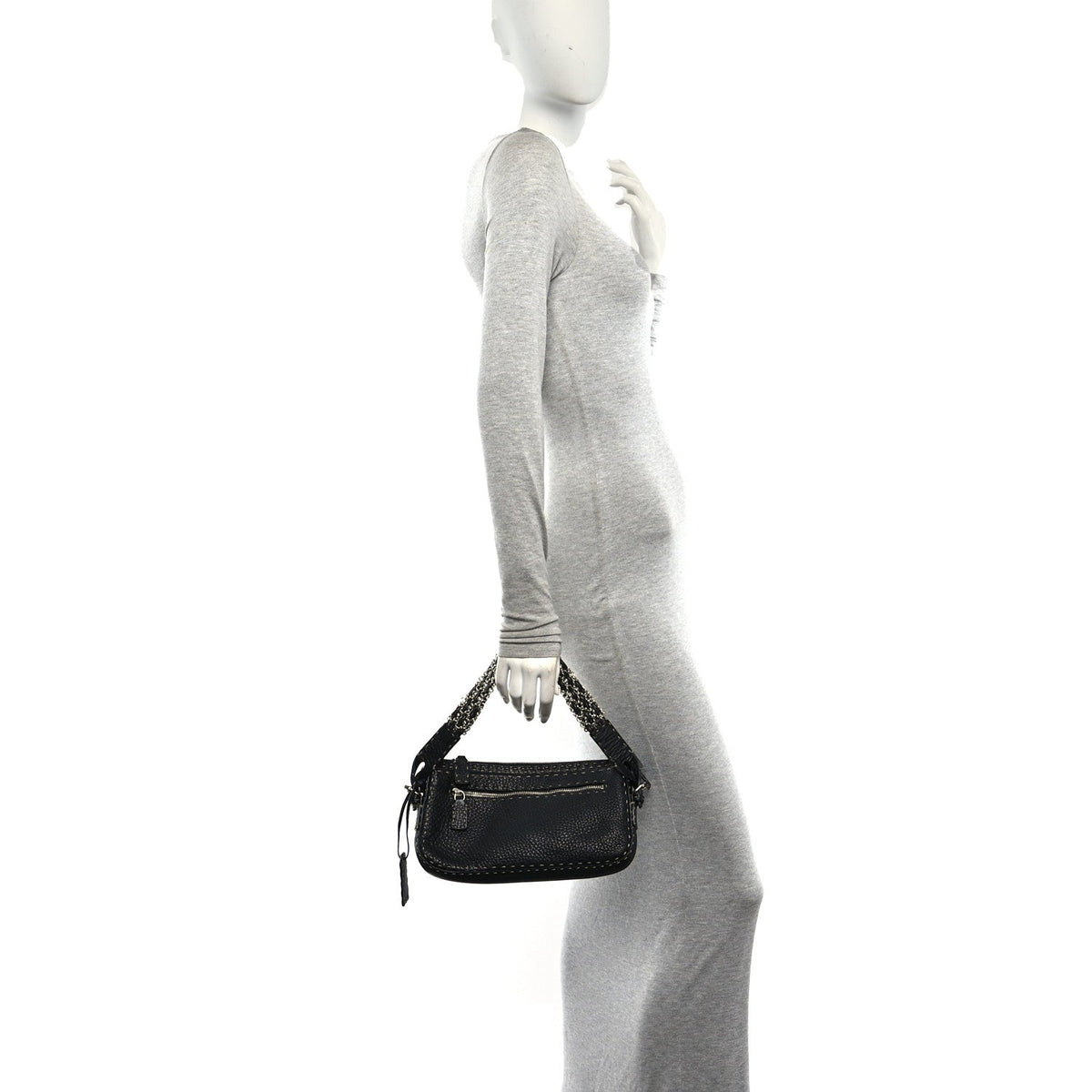 Calfskin Shoulder Bag - Black