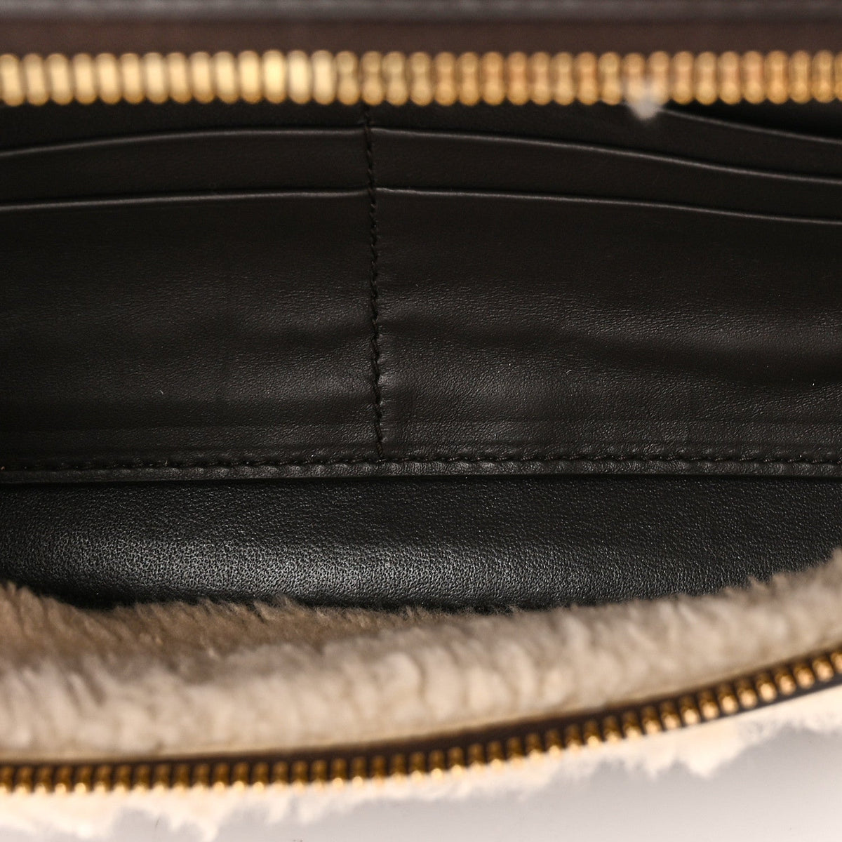 Calfskin Shearling Handbag - Brown