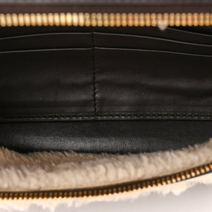 Calfskin Shearling Handbag - Brown
