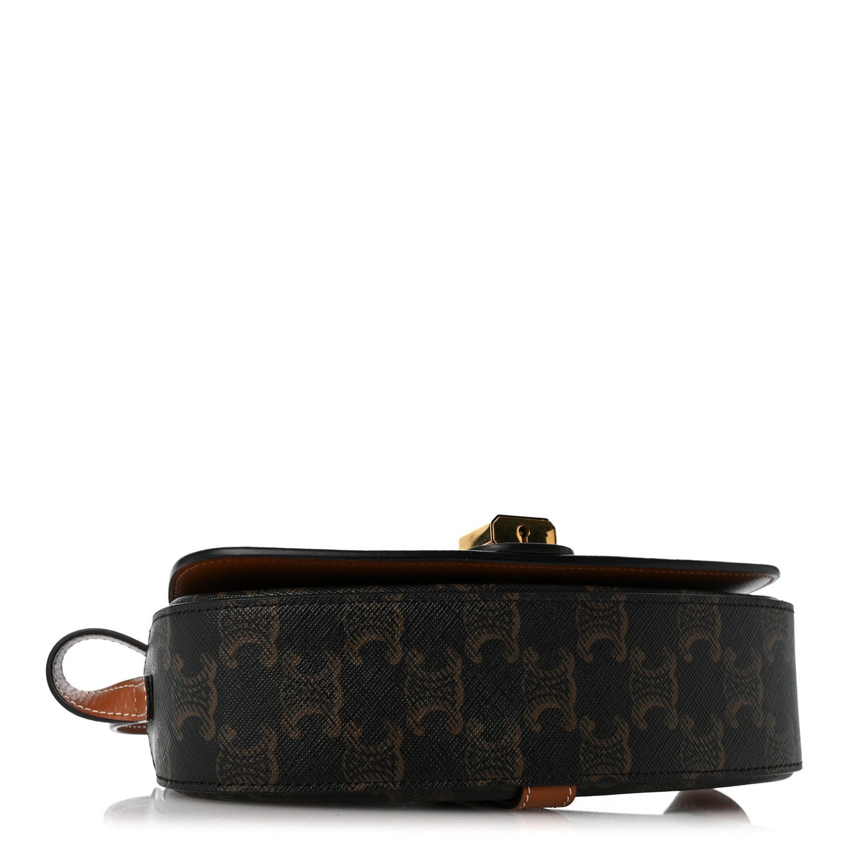 Calfskin Canvas Clutch Bag - Tan