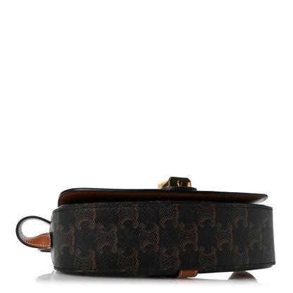 Calfskin Canvas Clutch Bag - Tan