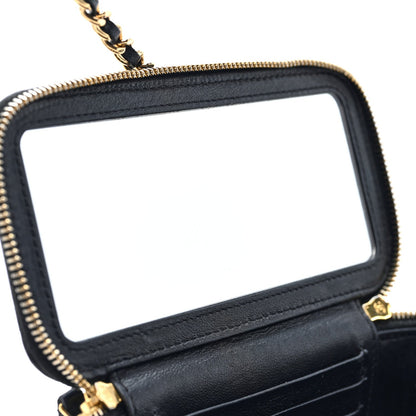 Small Quilted Lambskin Handbag - Black