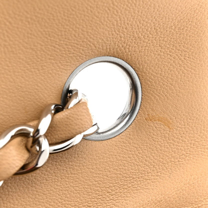 Mini Quilted Lambskin Flap Shoulder Bag - Tan