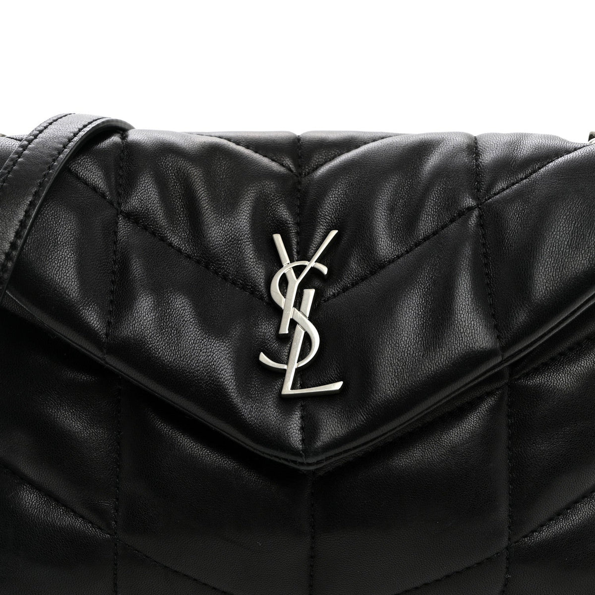 Quilted Lambskin Satchel Bag - Black