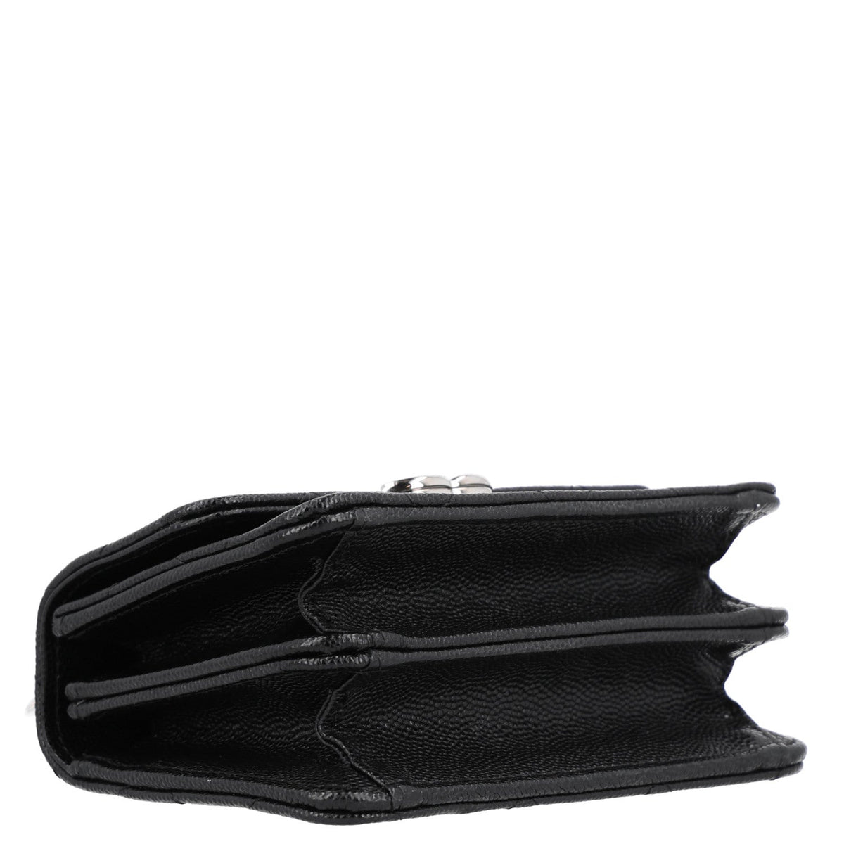 Quilted Caviar Clutch Bag - Black