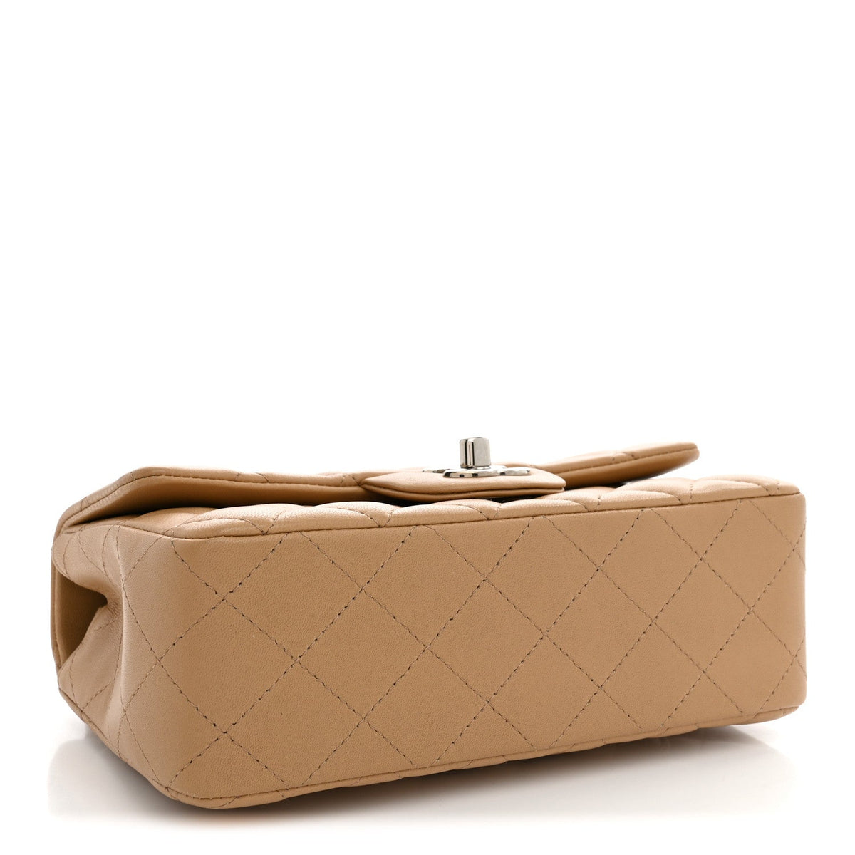 Mini Quilted Lambskin Flap Shoulder Bag - Tan