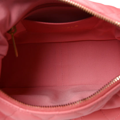 Quilted Lambskin Hobo Bag - Pink