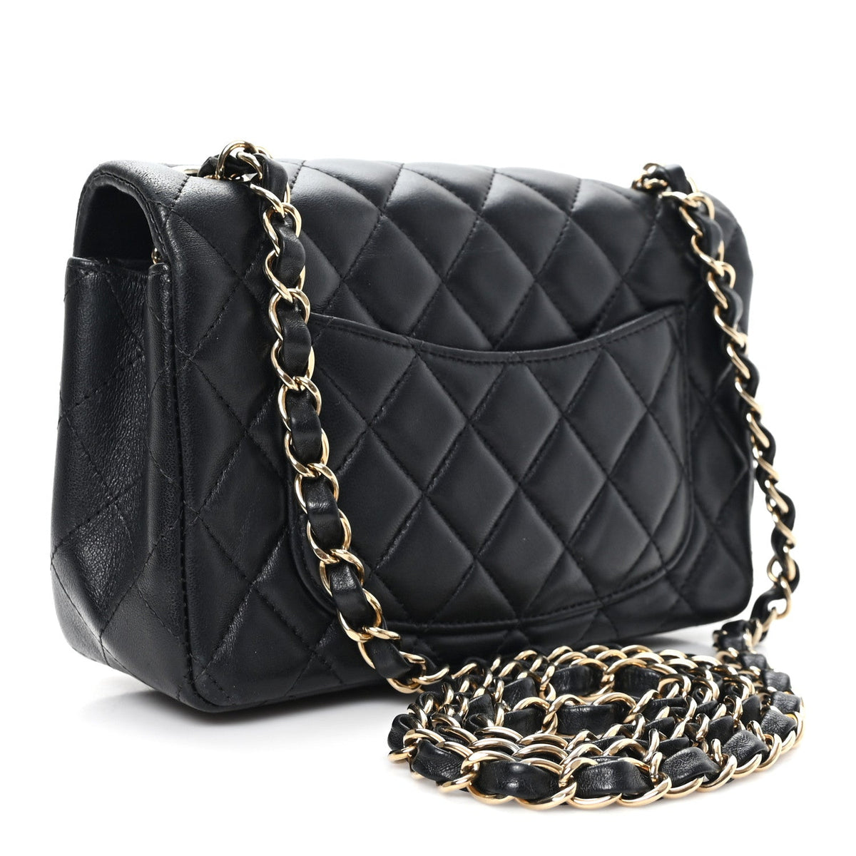 Mini Quilted Lambskin Flap Shoulder Bag - Tan