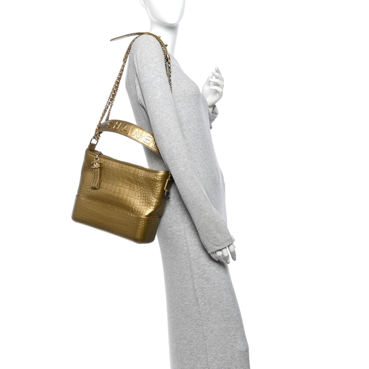 Medium Calfskin Hobo Bag - Gold