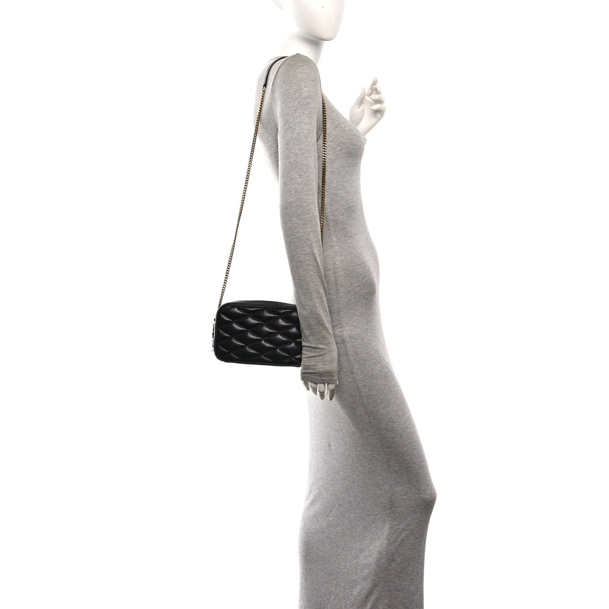 Mini Quilted Lambskin Crossbody Bag - Black