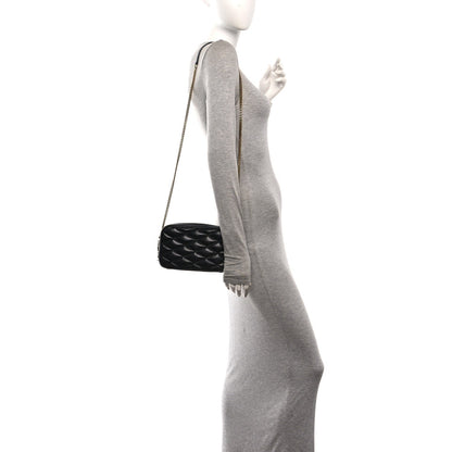Mini Quilted Lambskin Crossbody Bag - Black