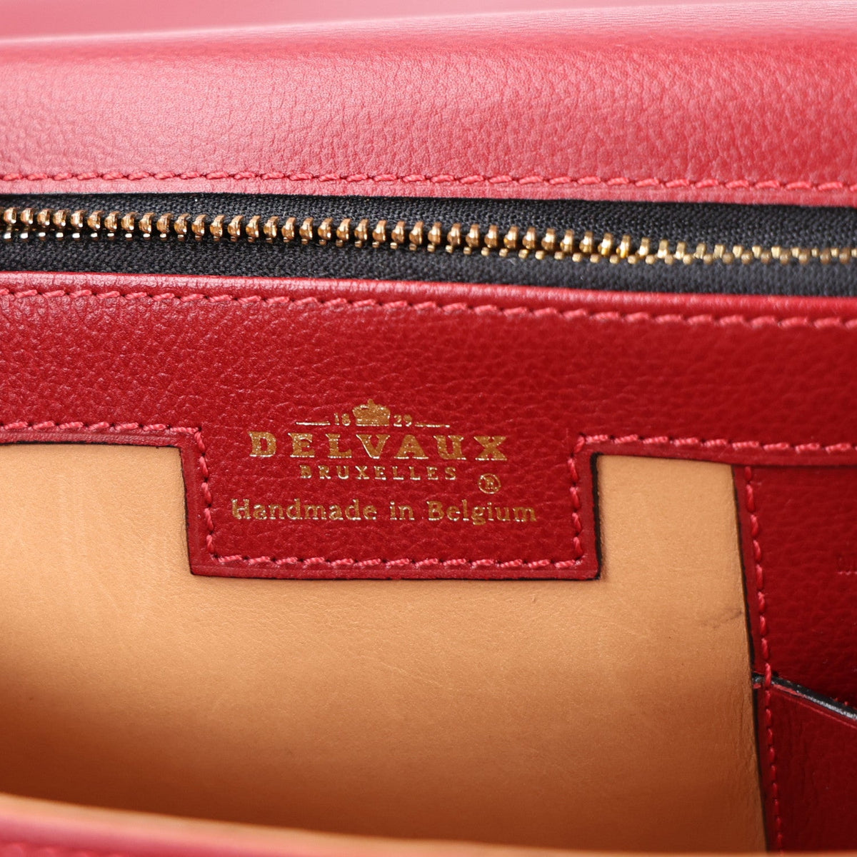 Calfskin Satchel Bag - Red
