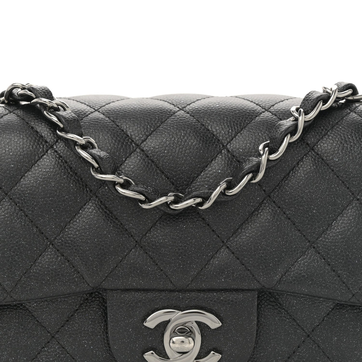Mini Quilted Caviar Flap Shoulder Bag - Tan