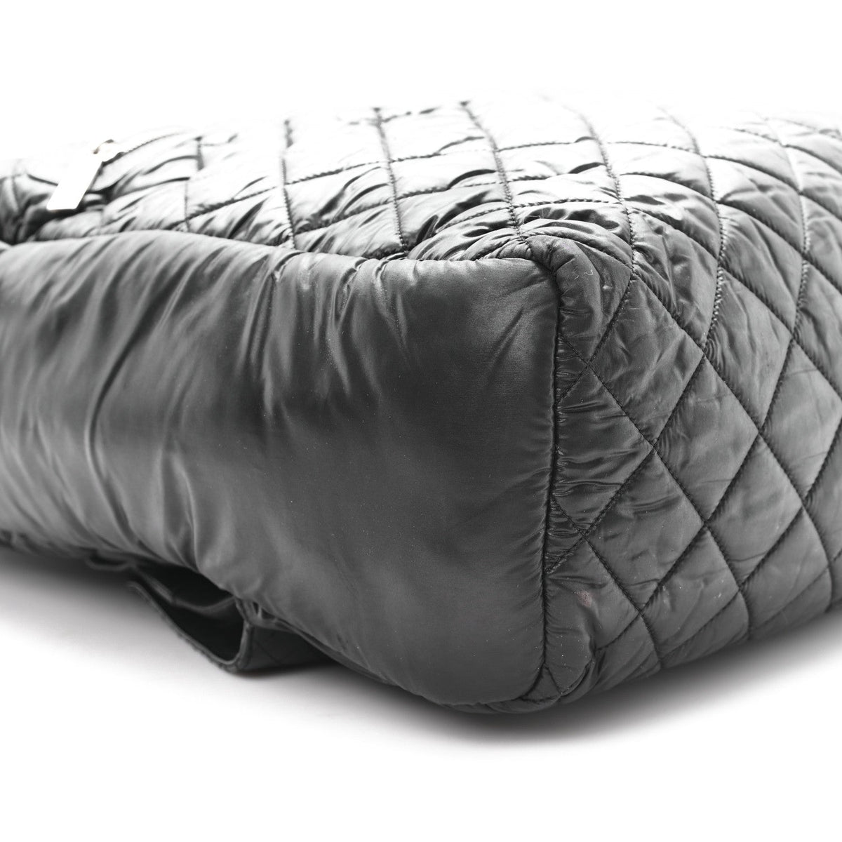 Quilted Nylon Backpack - Black
