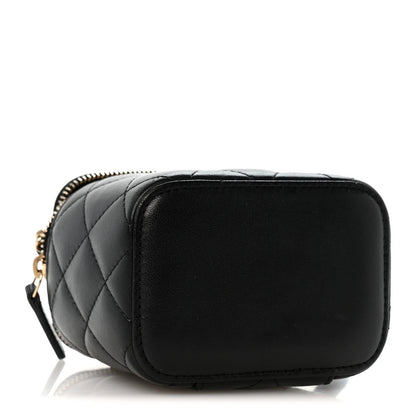 Mini Quilted Lambskin Handbag - Black