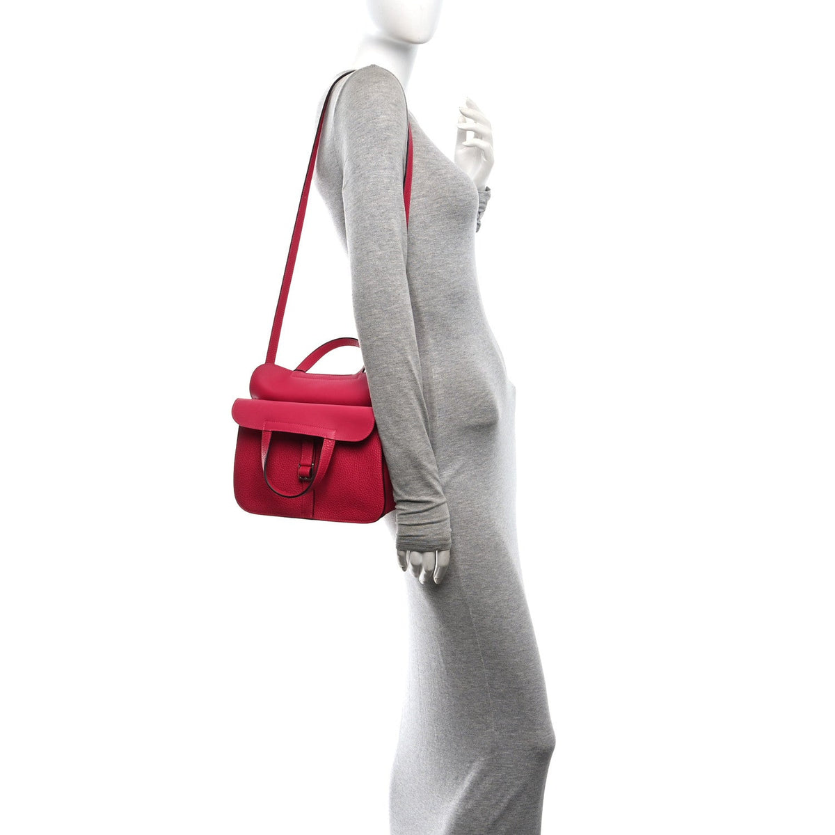 Taurillon Clemence Halzan 25 Rose Shocki Handbag