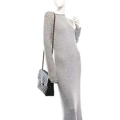 Quilted Lambskin Flap Shoulder Bag - Black
