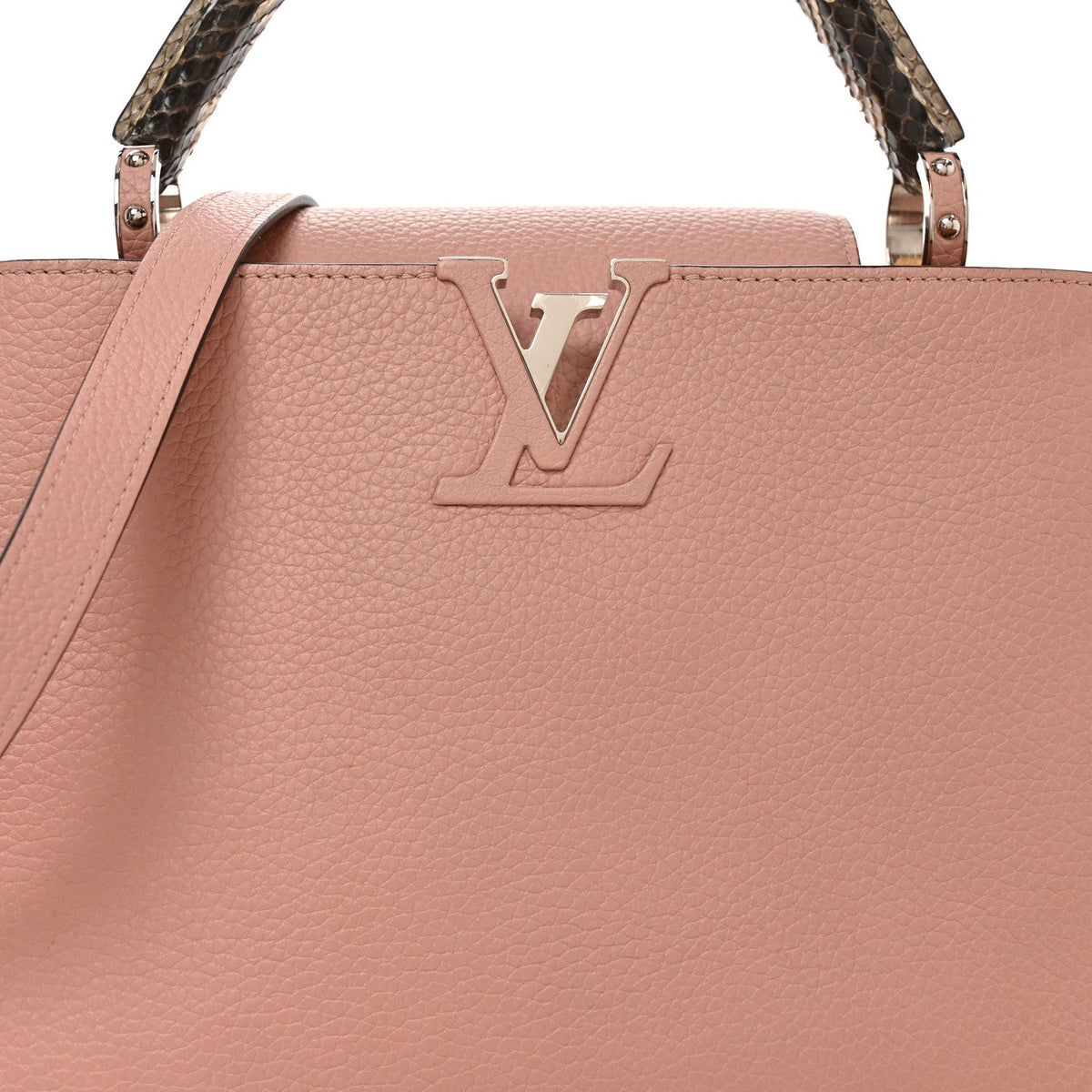 Taurillon Snakeskin Capucines Pm Magnoli Handbag