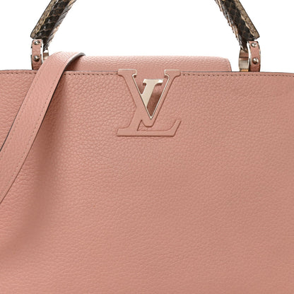 Taurillon Snakeskin Capucines Pm Magnoli Handbag