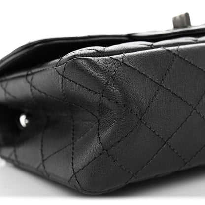 Mini Quilted Sheepskin Flap Shoulder Bag - Grey