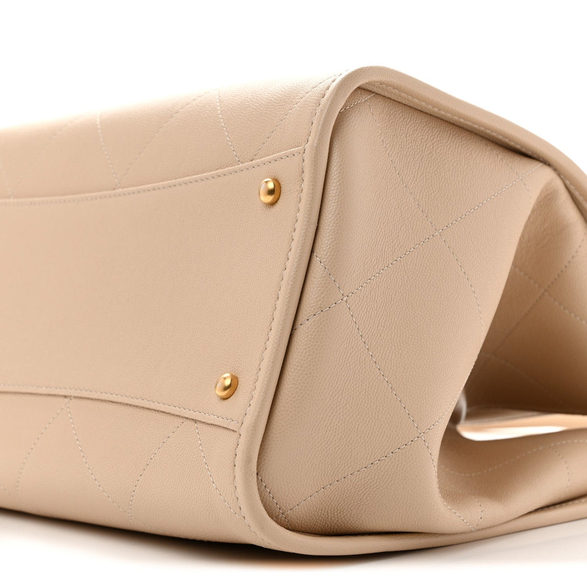 Large Caviar Tote Bag - Beige