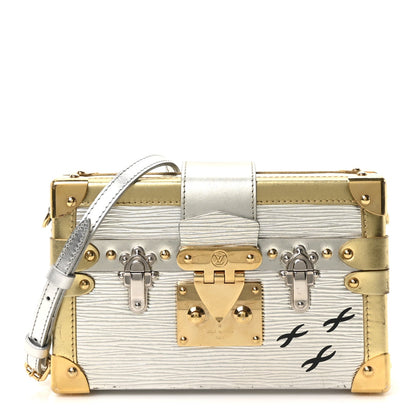 Metallic Epi Petite Malle Silver Handbag