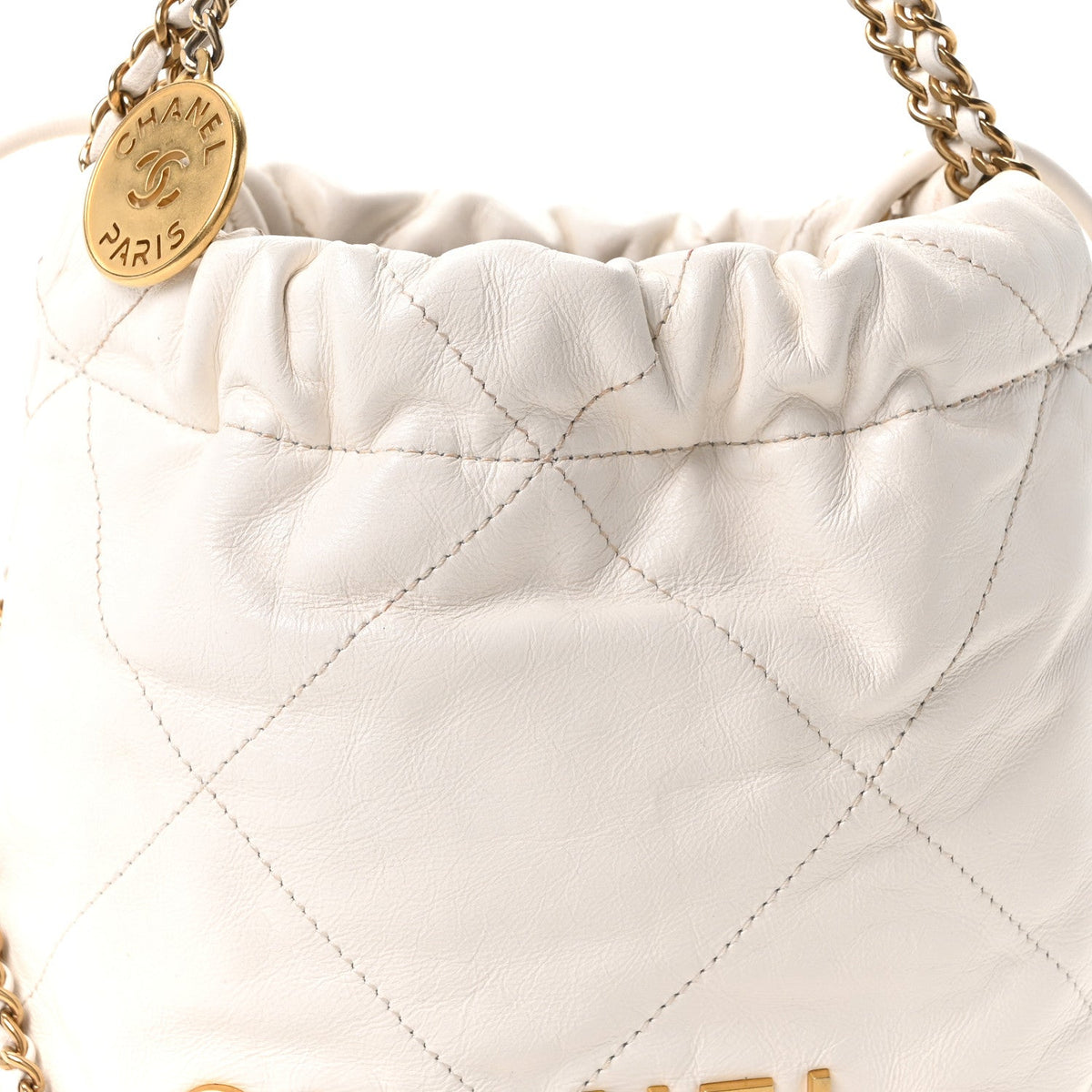 Mini Quilted Calfskin Handbag - White