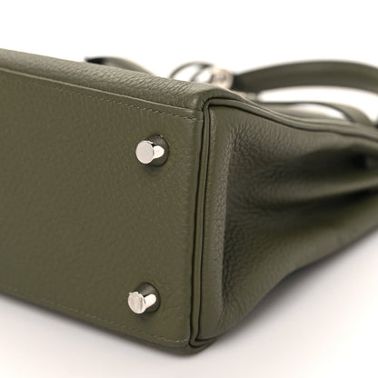 Togo Kelly Retourne 25 Vert Veronesse Handbag