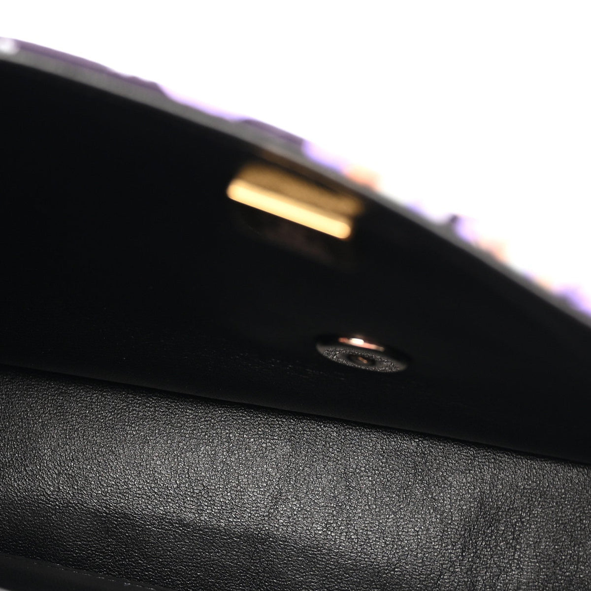 Quilted Fabric Flap Shoulder Bag - Black