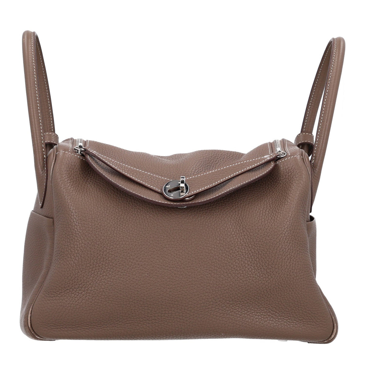 Taurillon Clemence Lindy 30 Etoupe Handbag