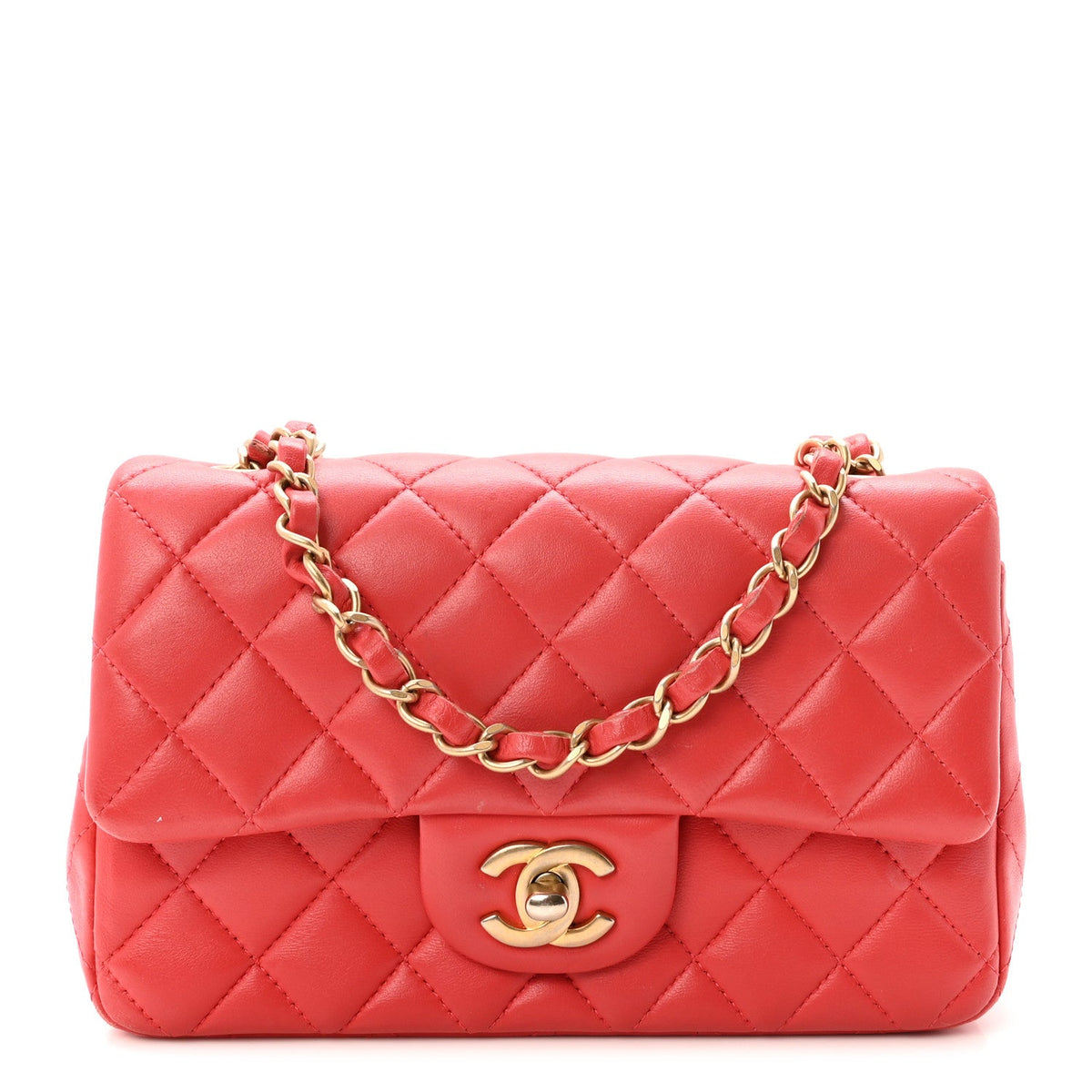 Mini Quilted Lambskin Flap Shoulder Bag - Tan