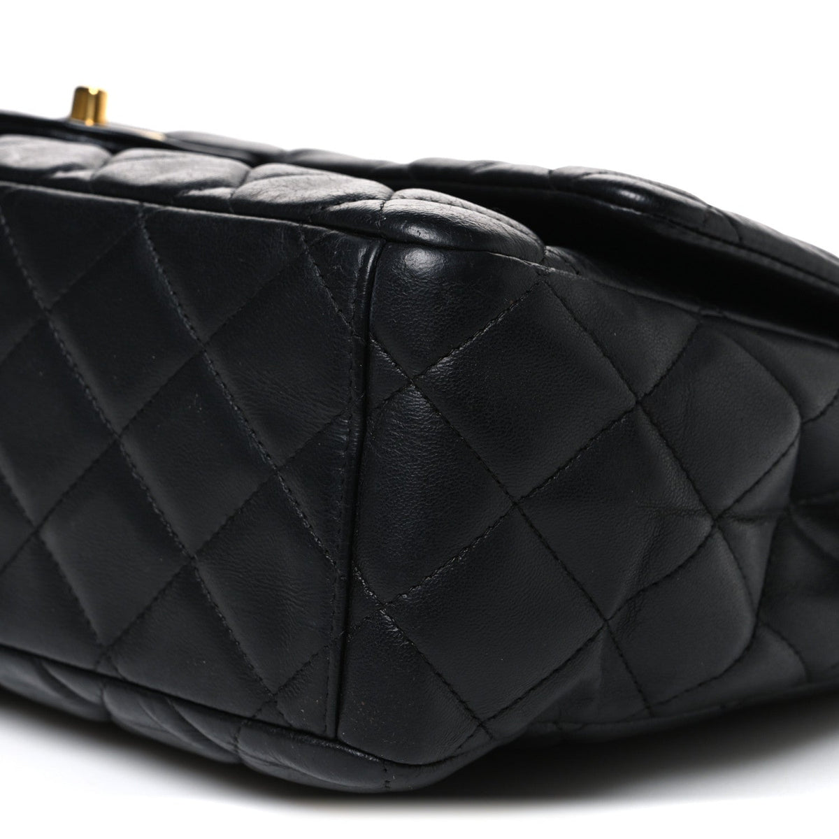 Maxi Quilted Lambskin Flap Shoulder Bag - Black