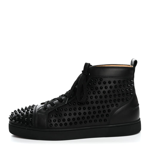 Calfskin Louis Spikes Flat Sneakers Black