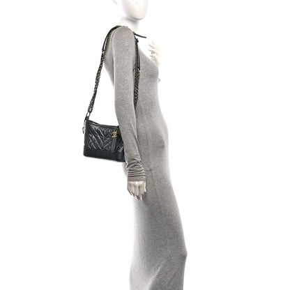 Small Quilted Calfskin Hobo Bag - Grey