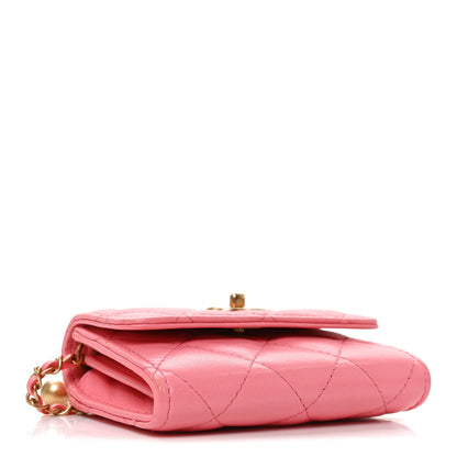 Quilted Lambskin Handbag - Pink
