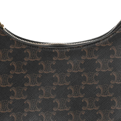 Calfskin Canvas Shoulder Bag - Tan