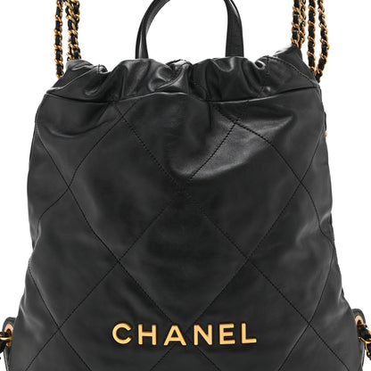 Quilted Calfskin Backpack - Black