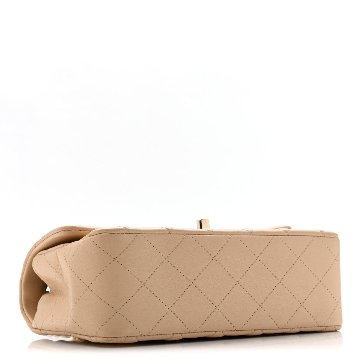 Mini Quilted Lambskin Flap Shoulder Bag - Tan