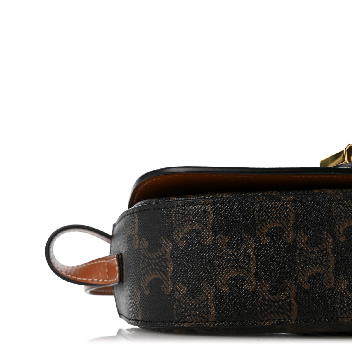 Calfskin Canvas Clutch Bag - Tan